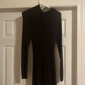 Gray long sweater dress